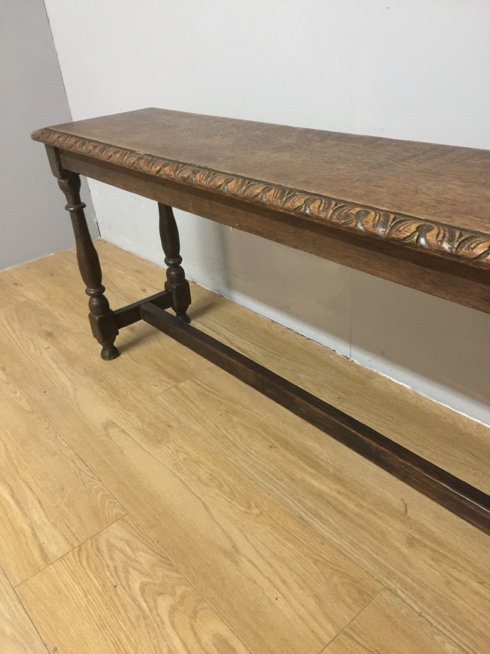 Nineteenth century solid oak window seat View III