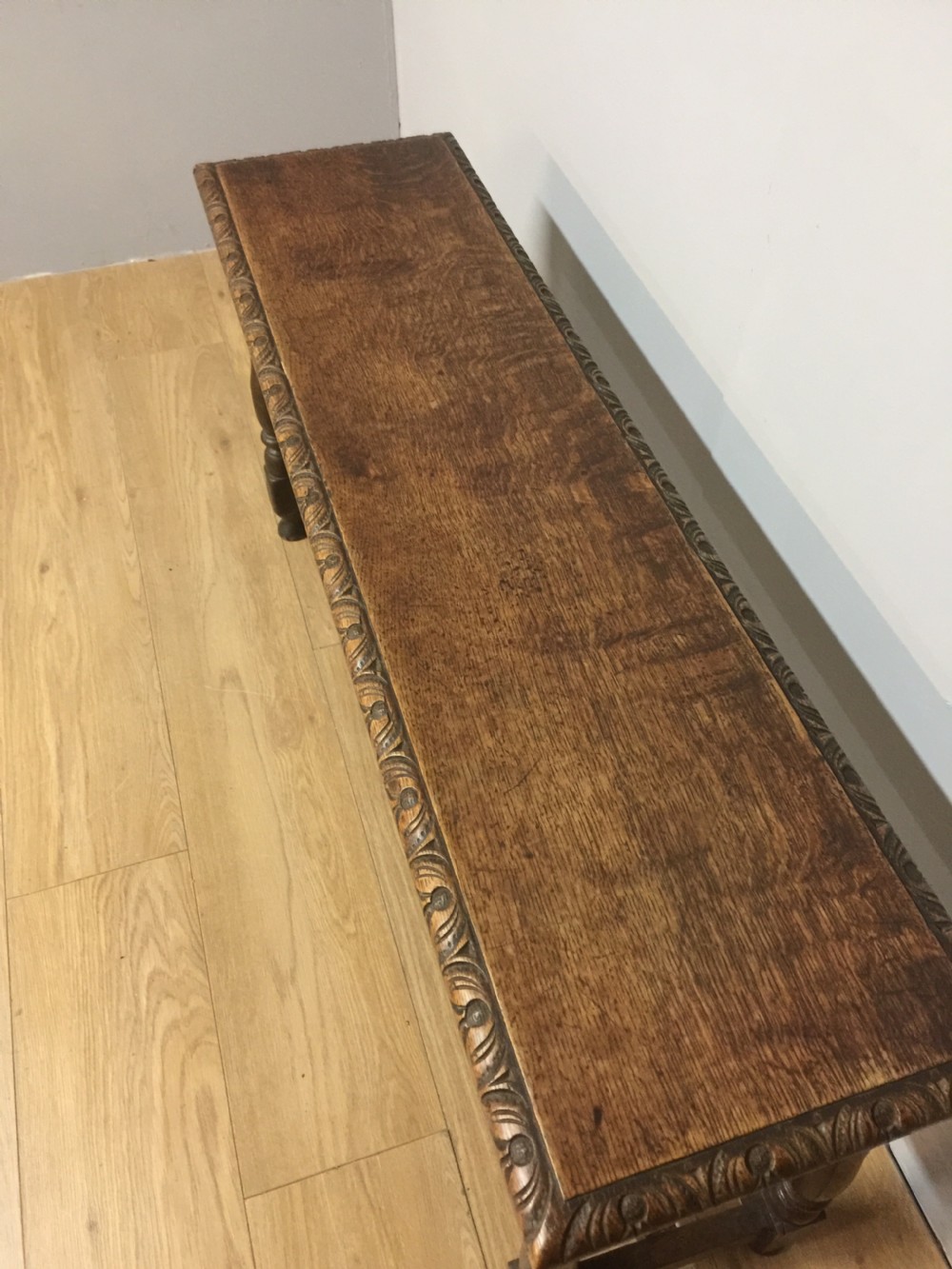 Nineteenth century solid oak window seat View IV
