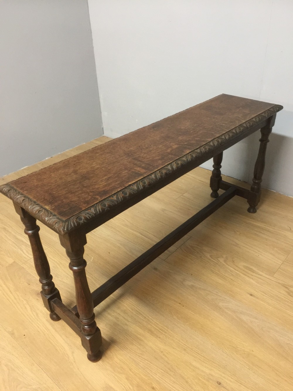 Nineteenth century solid oak window seat View VIII