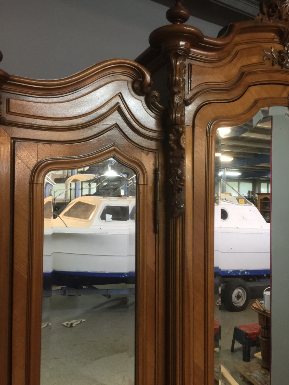 Large Nineteenth century French walnut armoire View IV