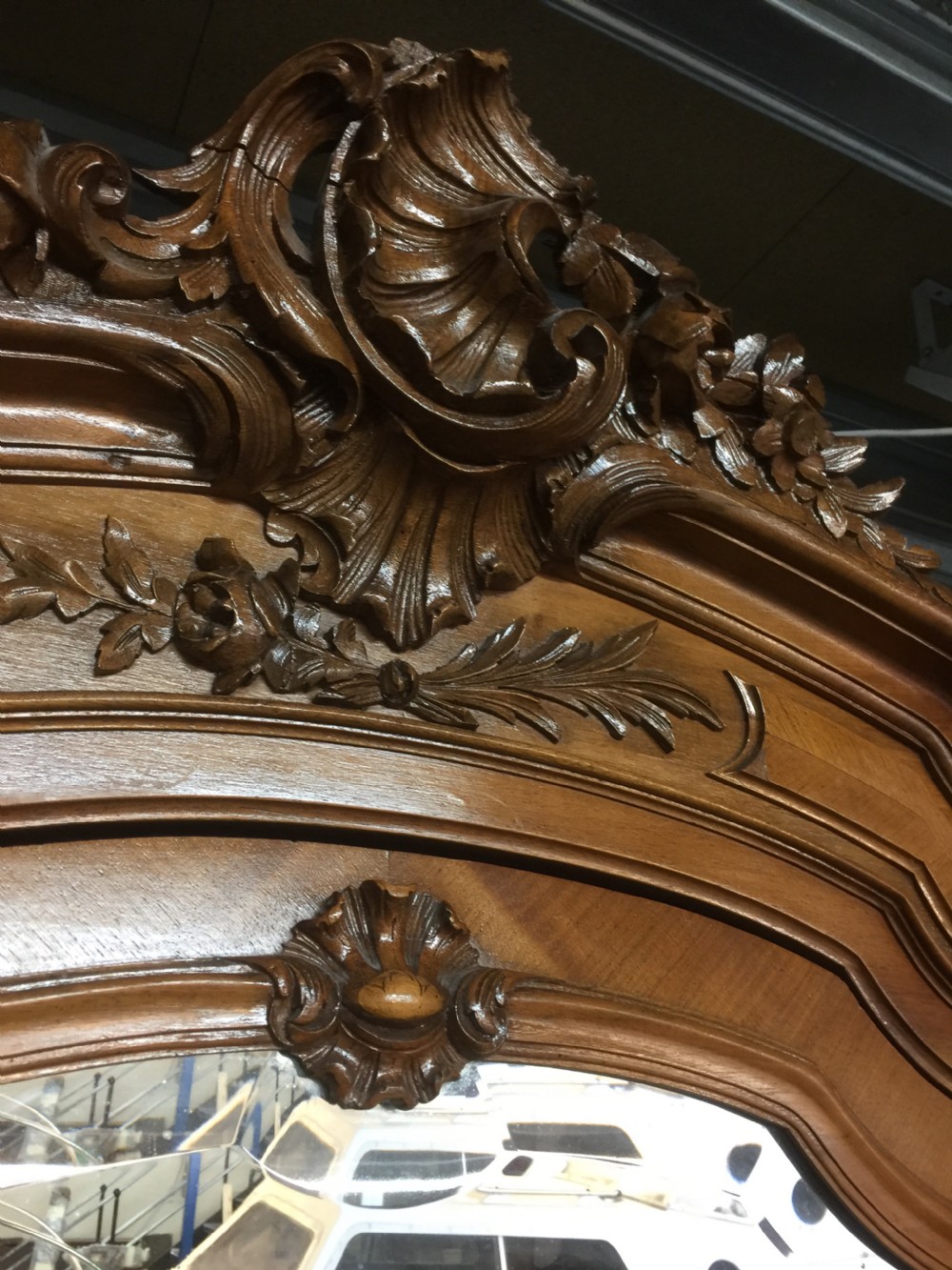 Large Nineteenth century French walnut armoire View VII