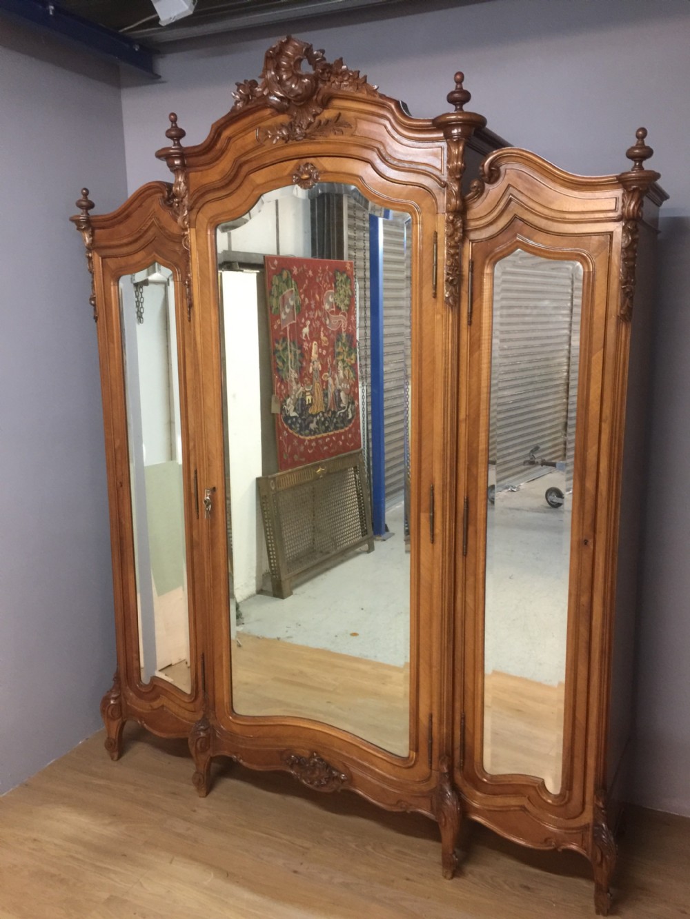 Large Nineteenth century French walnut armoire View XI