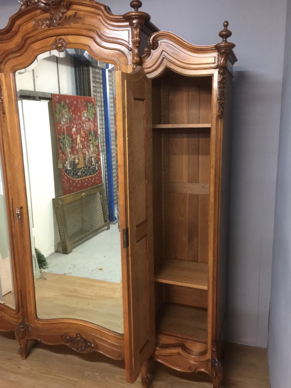 Large Nineteenth century French walnut armoire View XII