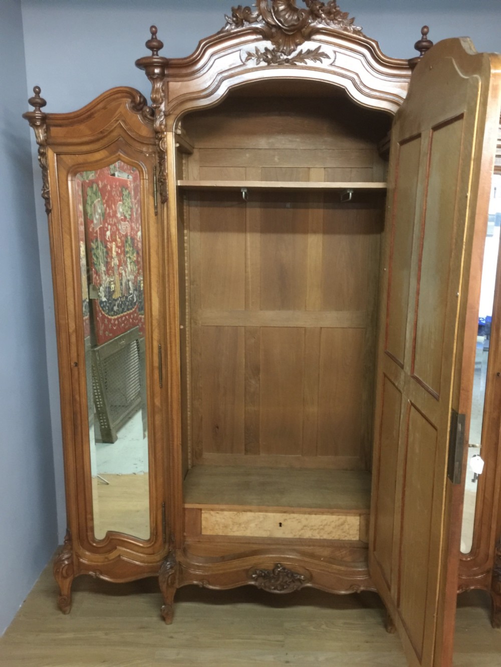 Large Nineteenth century French walnut armoire View XIII