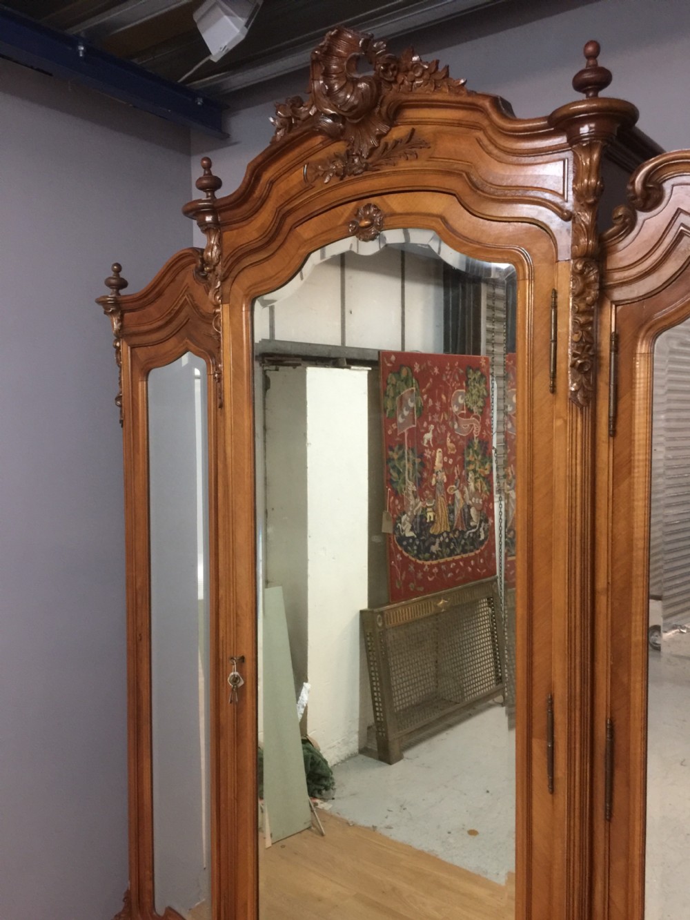 Large Nineteenth century French walnut armoire View XV