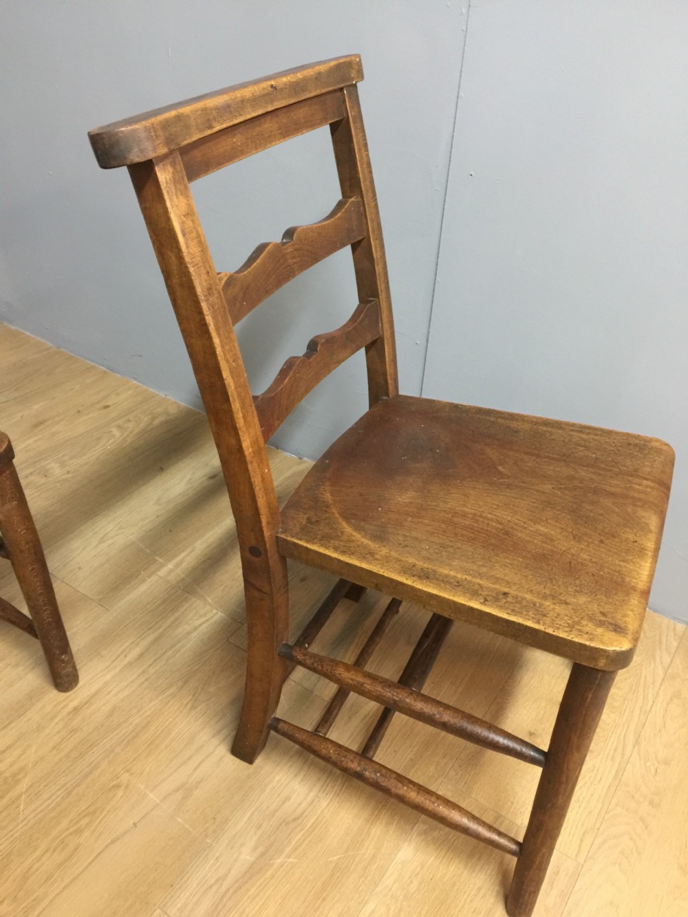 Set of six nineteenth century chapel chairs  View VI