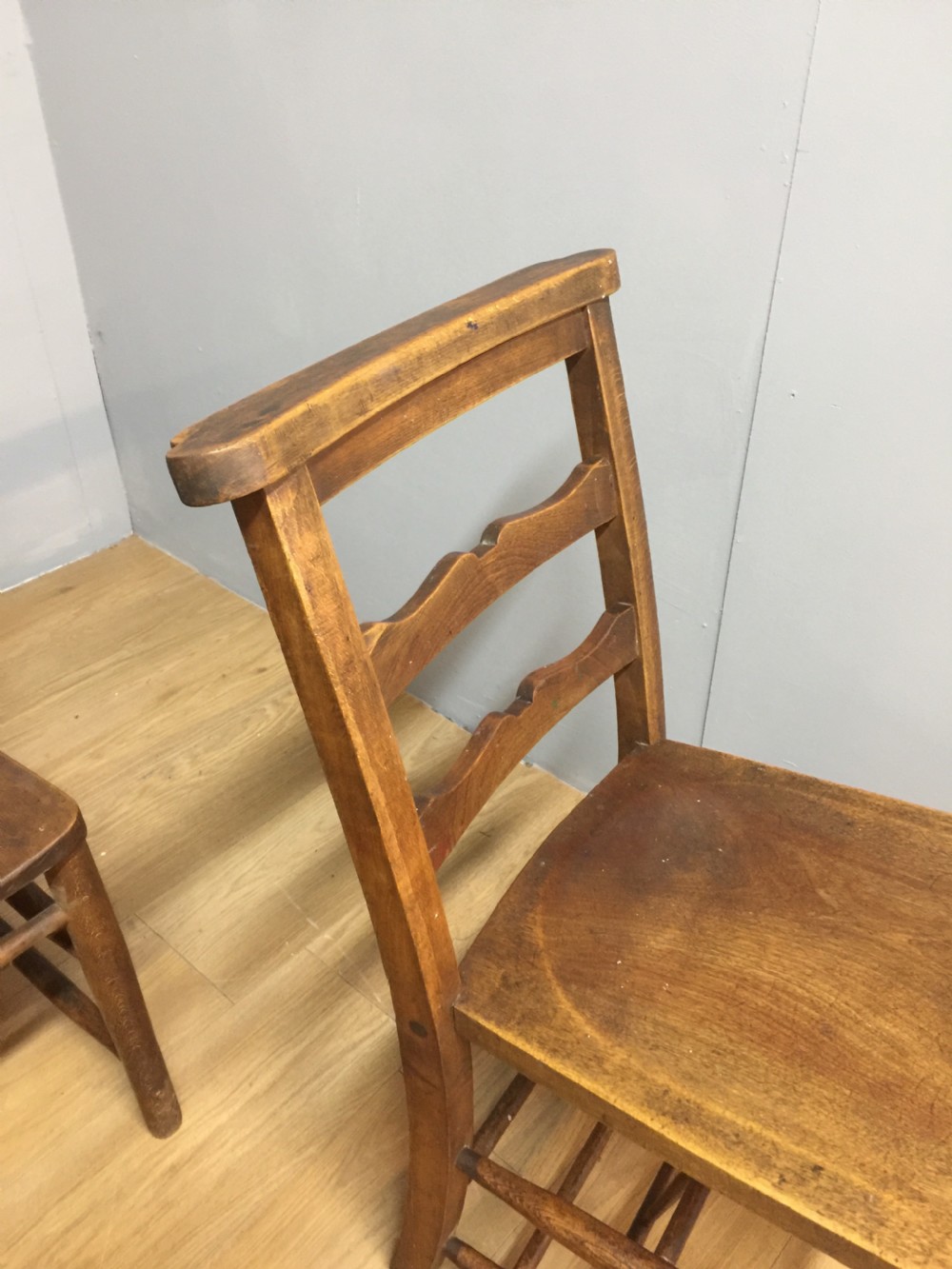 Set of six nineteenth century chapel chairs  View VII