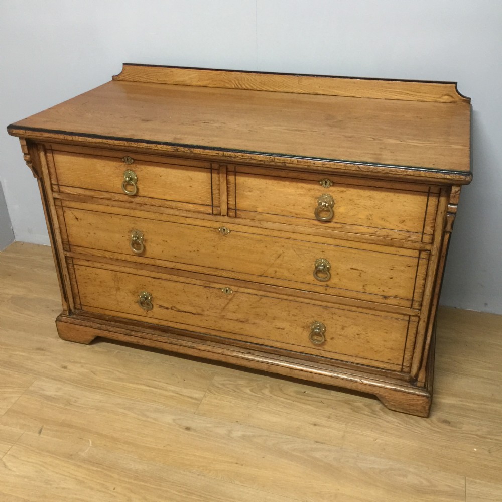 Late nineteenth century solid ash chest of drawers 
