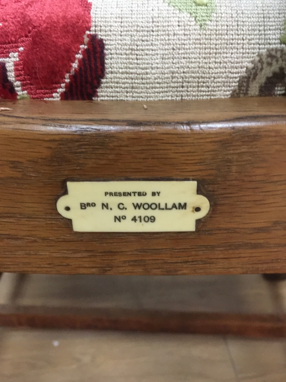 Arts and Crafts golden oak armchair from a Masonic lodge  View VII
