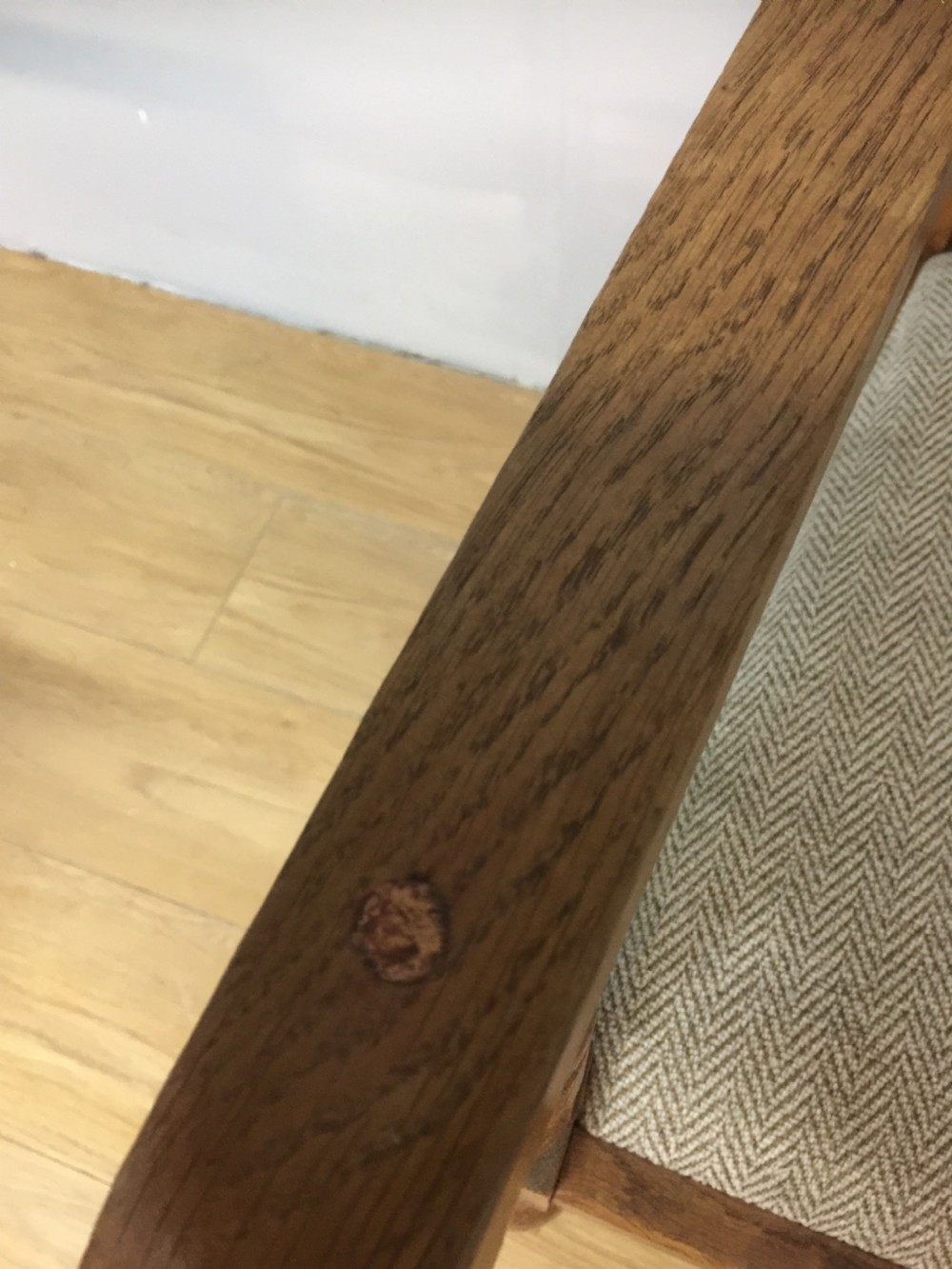 Arts and Crafts golden oak armchair from a Masonic Lodge  View VIII