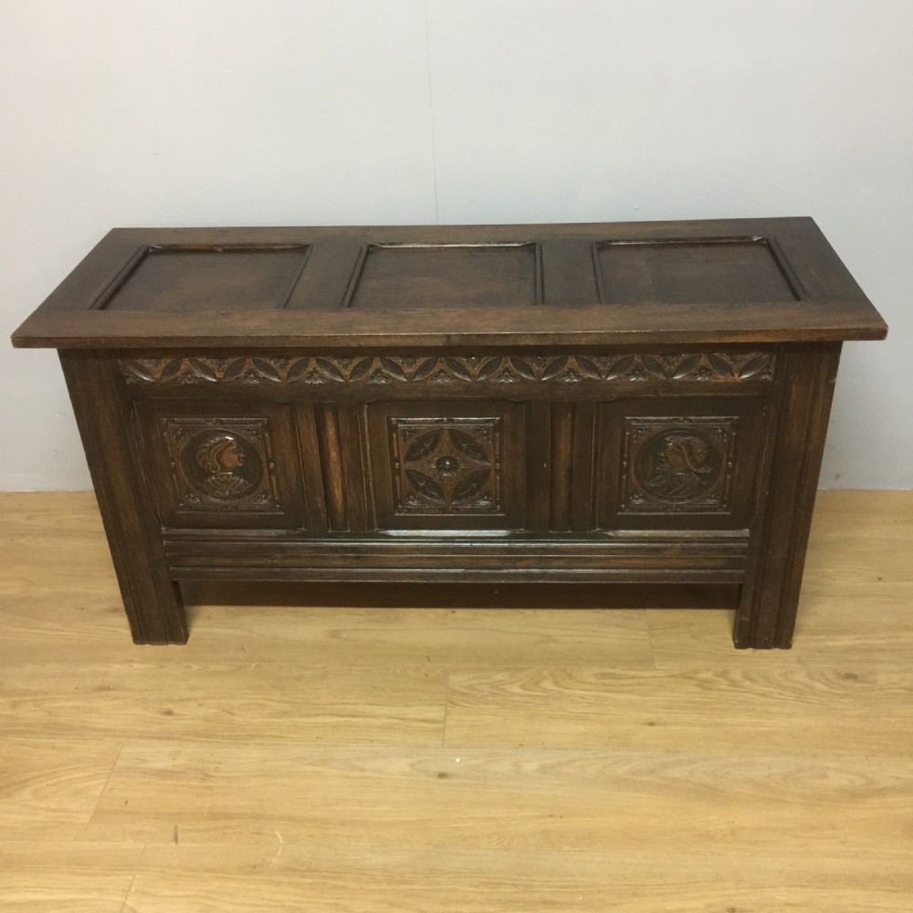Oak carved coffer circa 1920