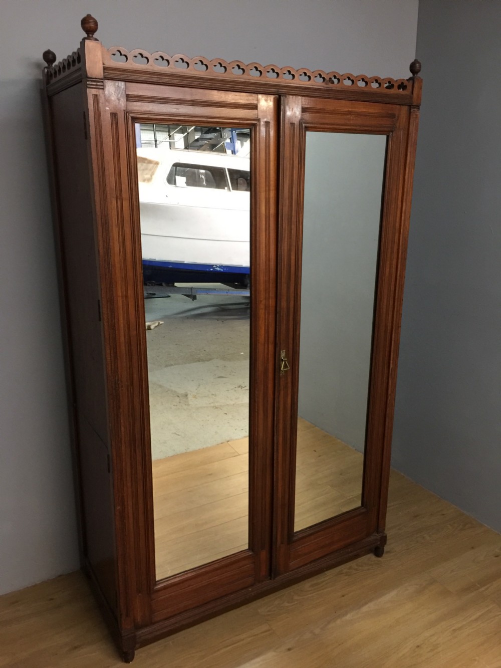 Nineteenth century walnut two door wardrobe View II
