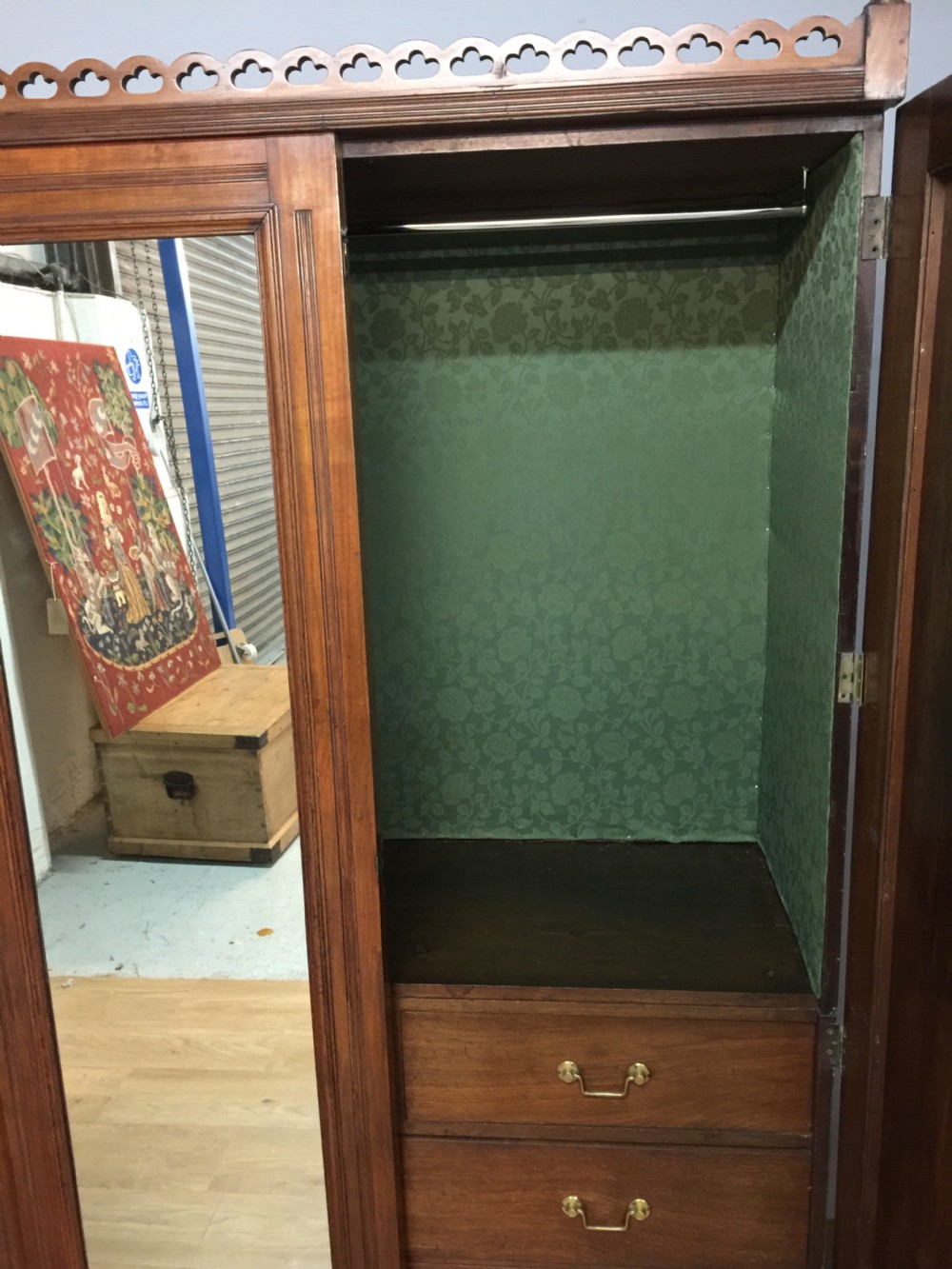 Nineteenth century walnut two door wardrobe View XI
