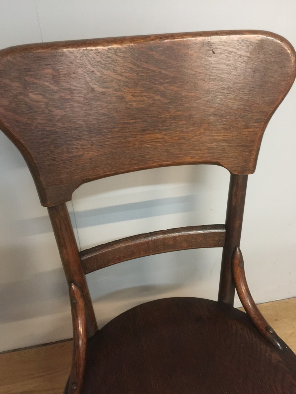 Solid  oak Edwardian “oail” height adjustable rotating office chair View VII