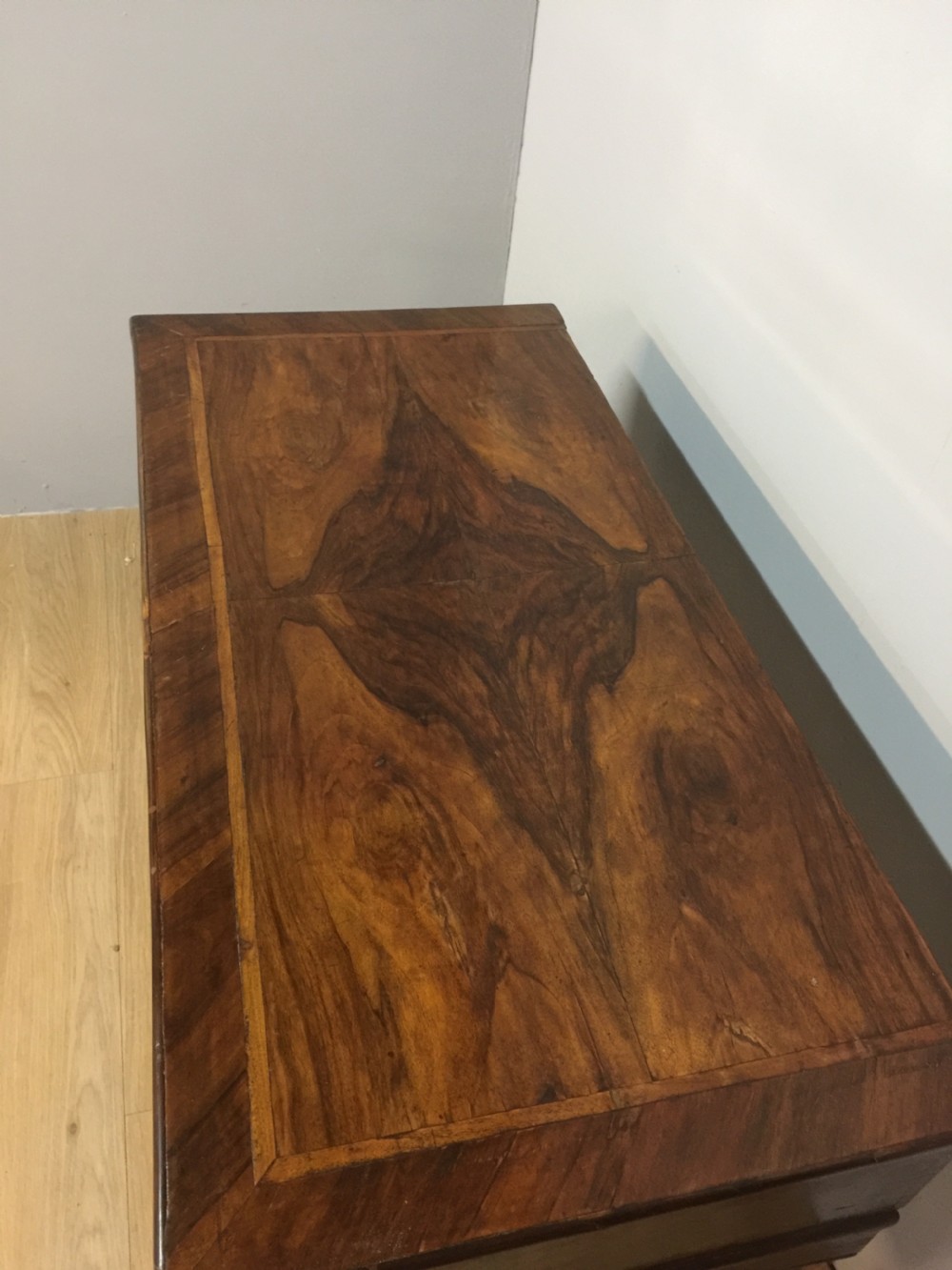 Early nineteenth century burr walnut side table  View III