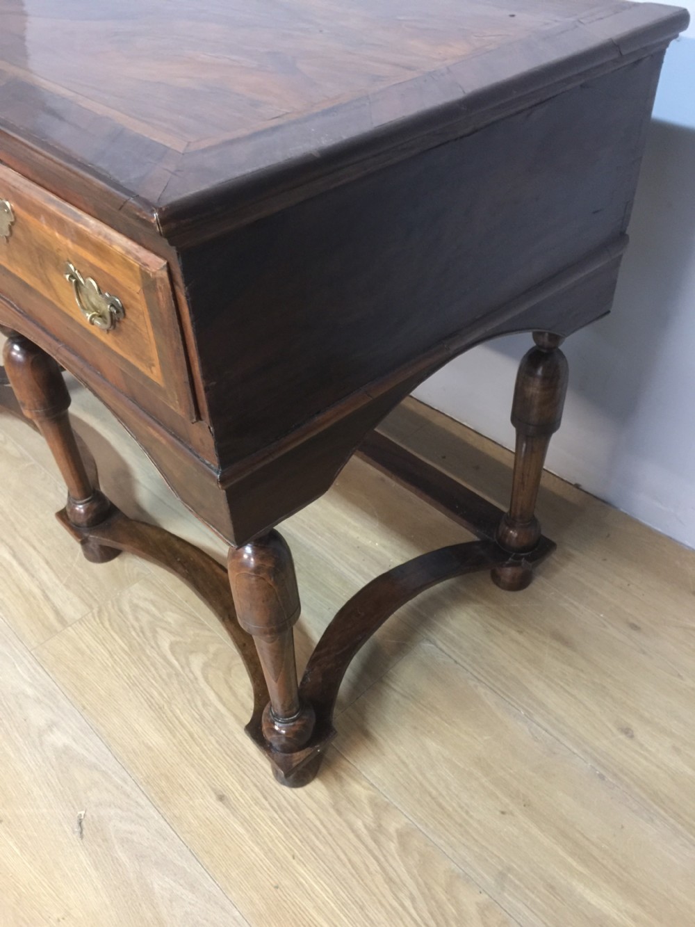 Early nineteenth century burr walnut side table  View IV