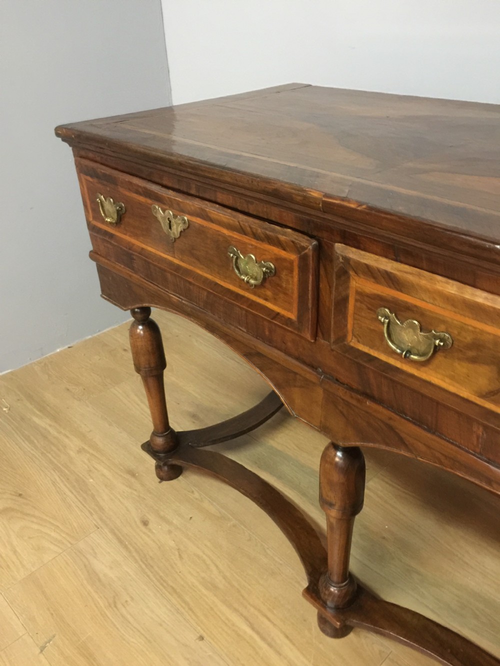Early nineteenth century burr walnut side table  View VI