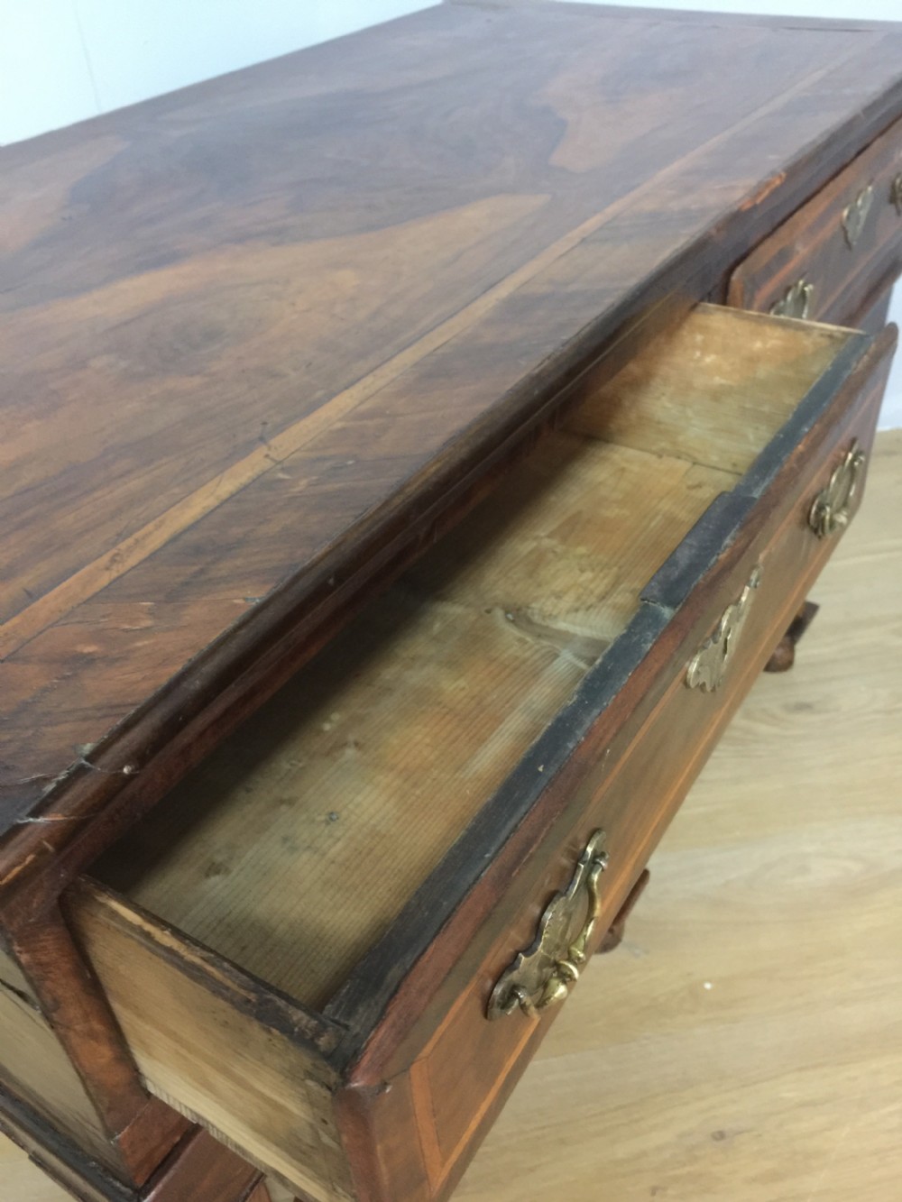 Early nineteenth century burr walnut side table  View IX