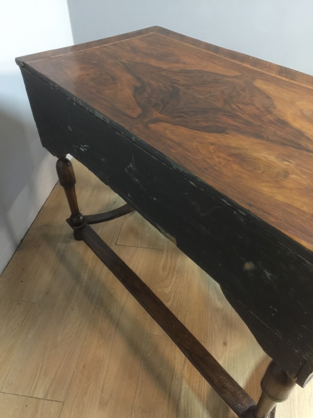 Early nineteenth century burr walnut side table  View X