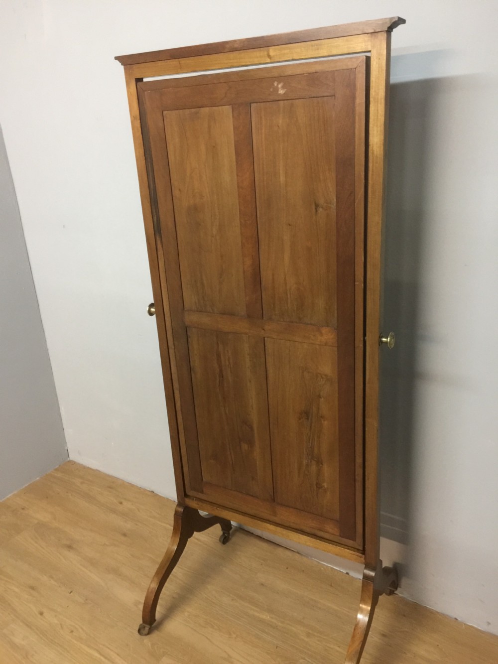 Nineteenth century Sheraton style inlaid mahogany cheval mirror View VIII