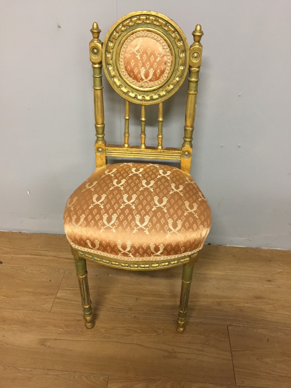 French gilt cameo back chair  View II