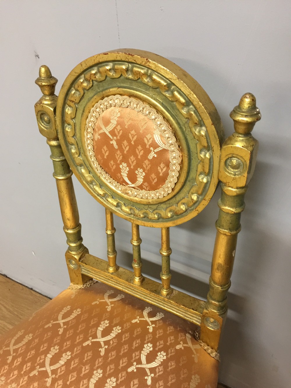 French gilt cameo back chair  View III