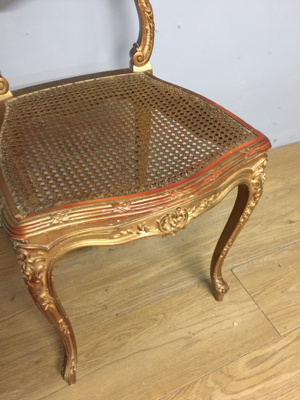 Nineteenth century French gilded Bergere chair  View IV