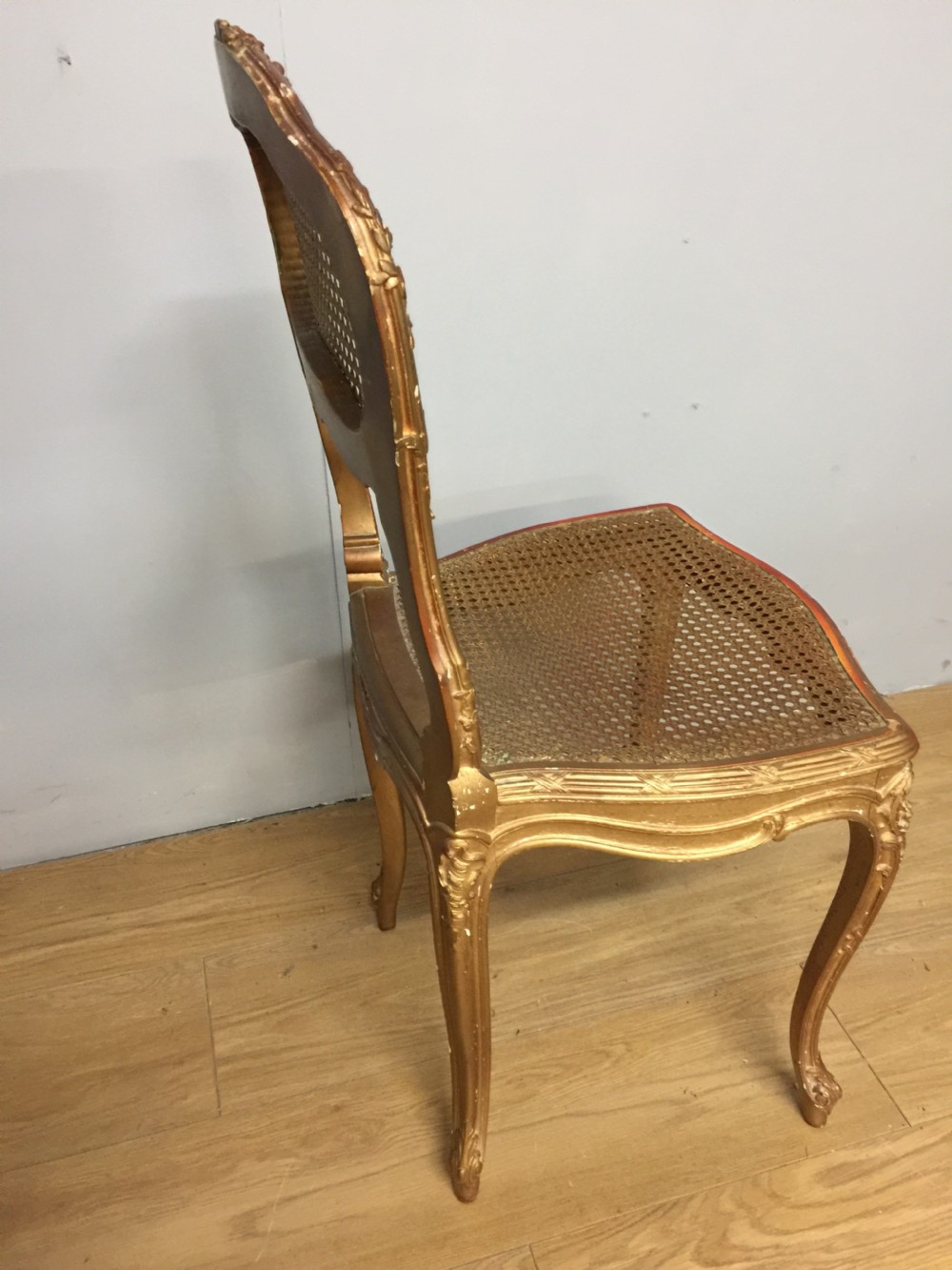 Nineteenth century French gilded Bergere chair  View V