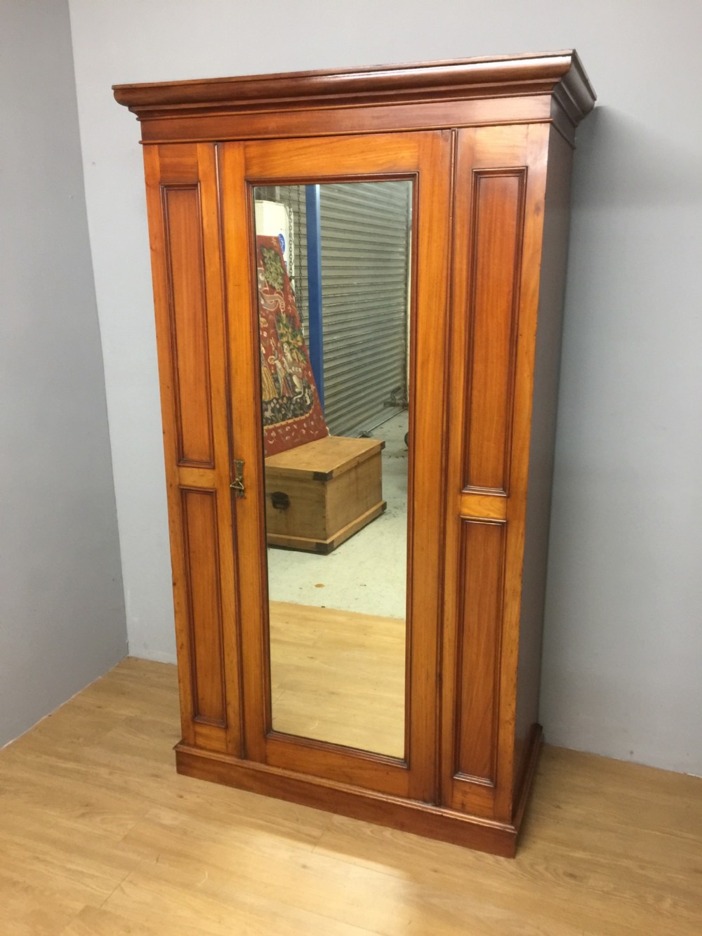 Nineteenth century walnut single door wardrobe