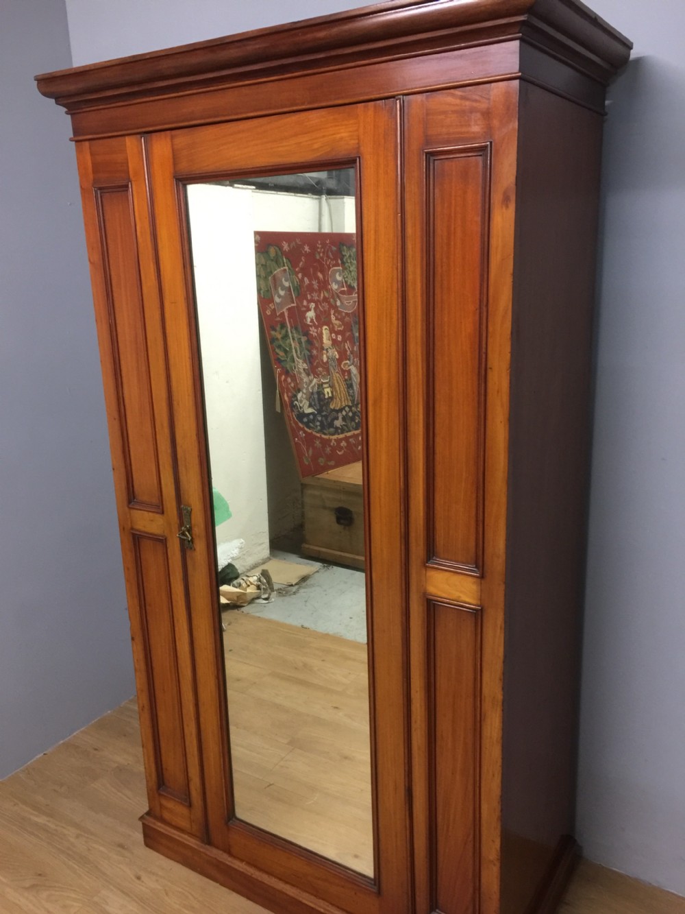 Nineteenth century walnut single door wardrobe View II
