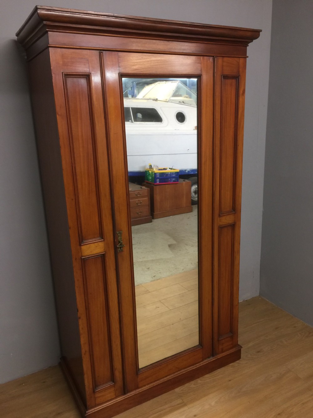 Nineteenth century walnut single door wardrobe View VI