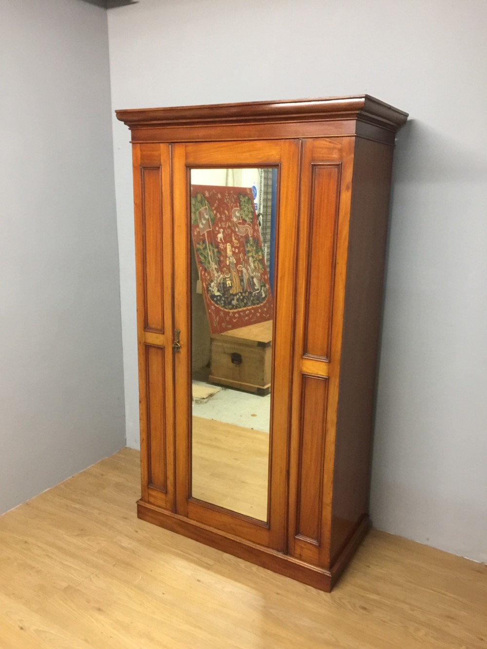 Nineteenth century walnut single door wardrobe View IX