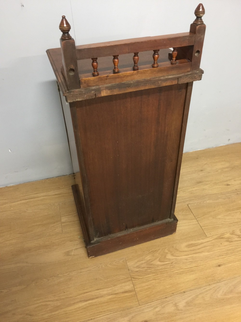 Walnut bedside cabinet with ebony and satin birch panels circa 1890 View VIII