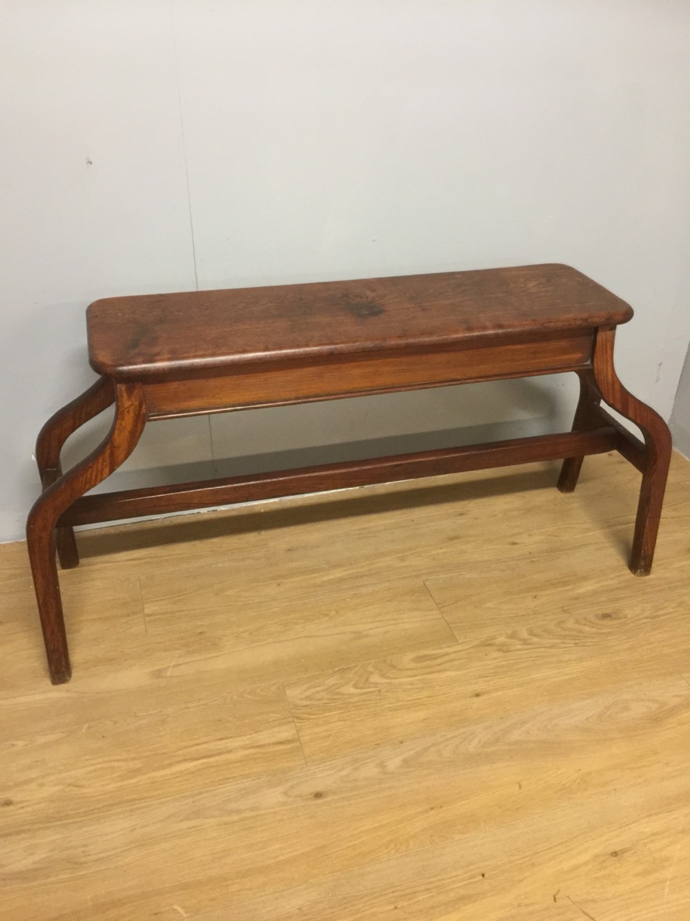 Nineteenth century pitch pine cathedral organ stool 