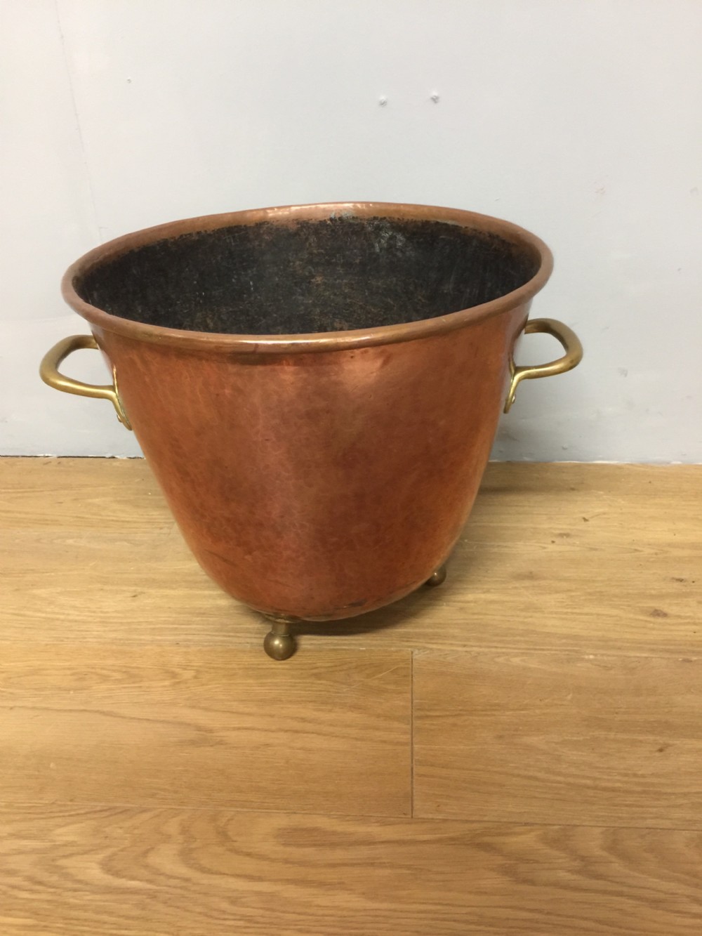 Nineteenth century solid copper log bin  View II