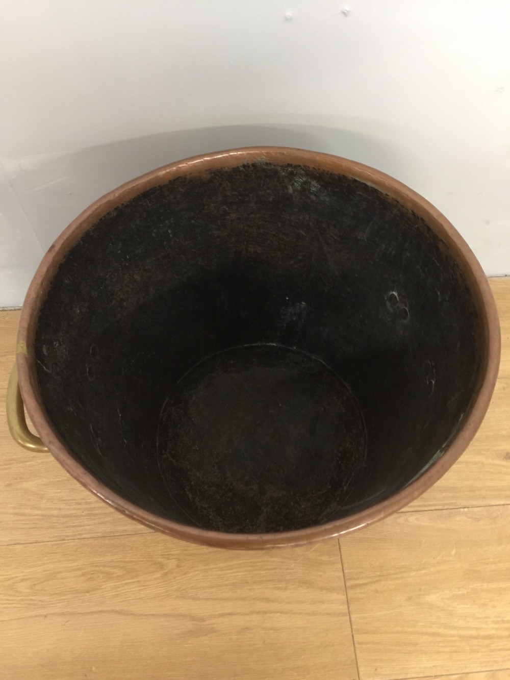 Nineteenth century solid copper log bin  View III