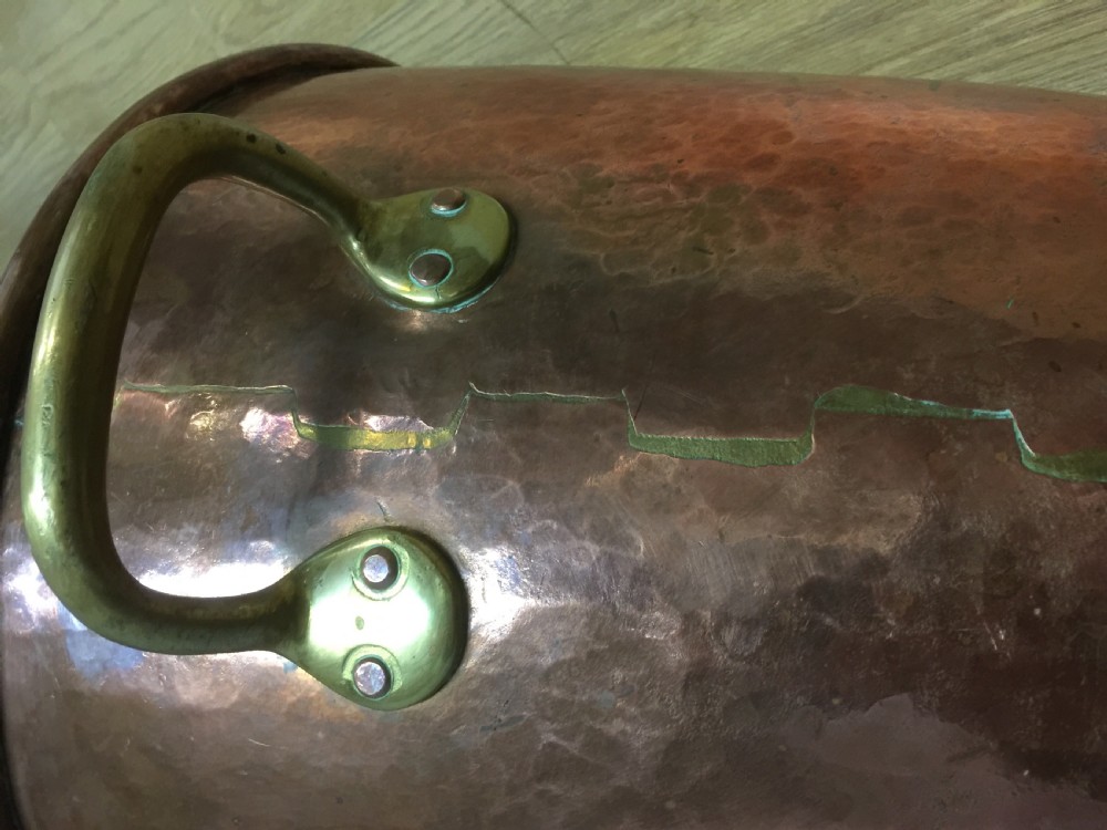 Nineteenth century solid copper log bin  View V