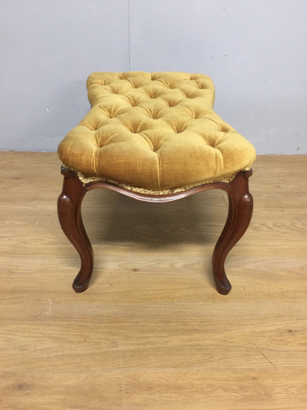 Nineteenth century mahogany framed stool on cabriole legs  View IV