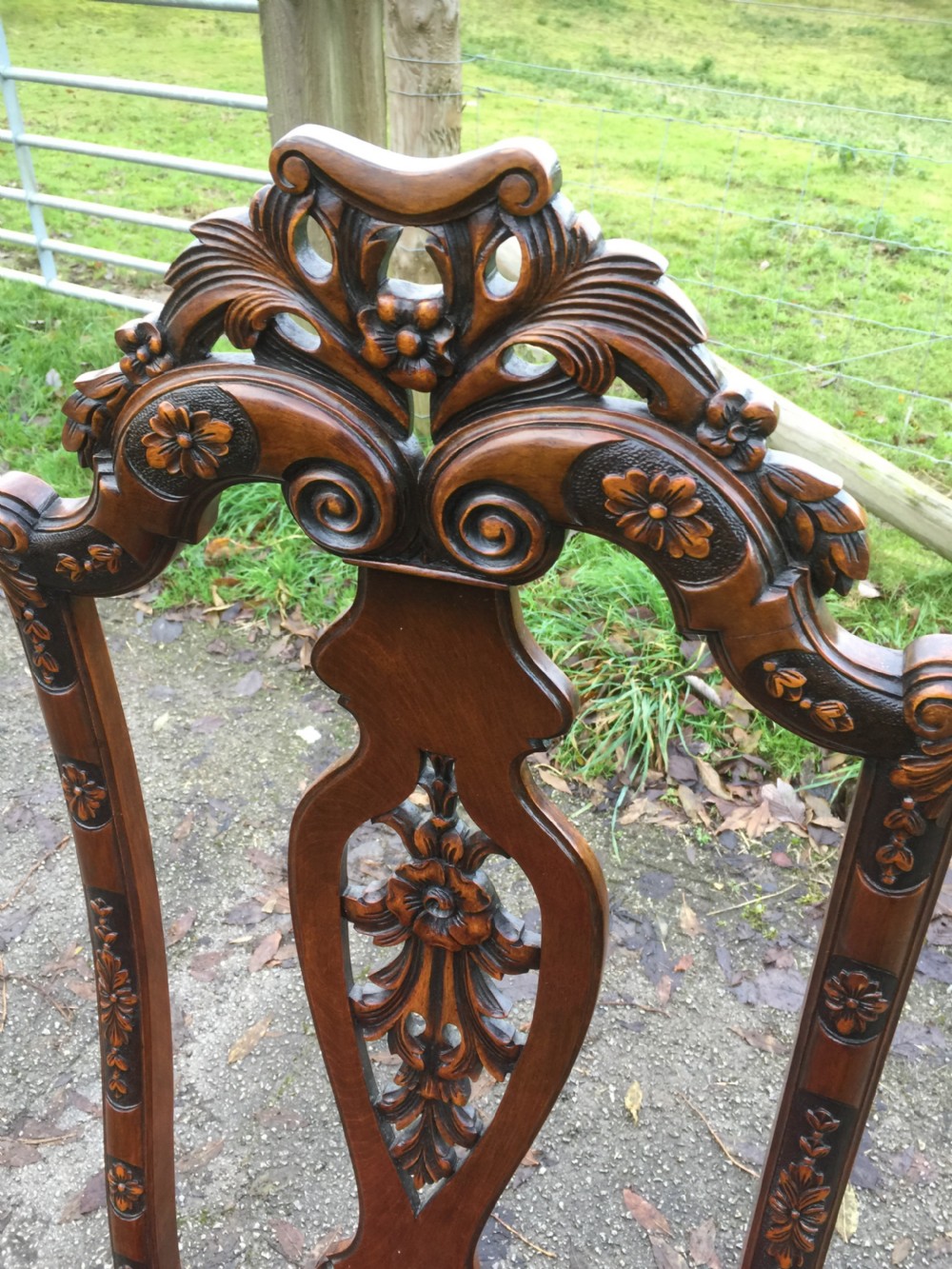 Burr walnut 14 seater dining table with 14 dining chairs View VI