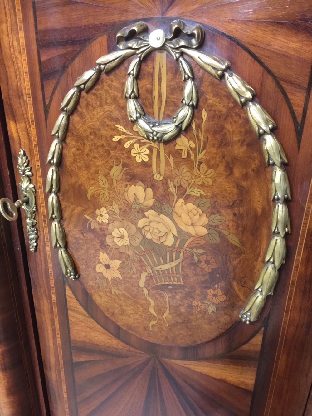 French inlaid ormolu mounted armoire.  View III