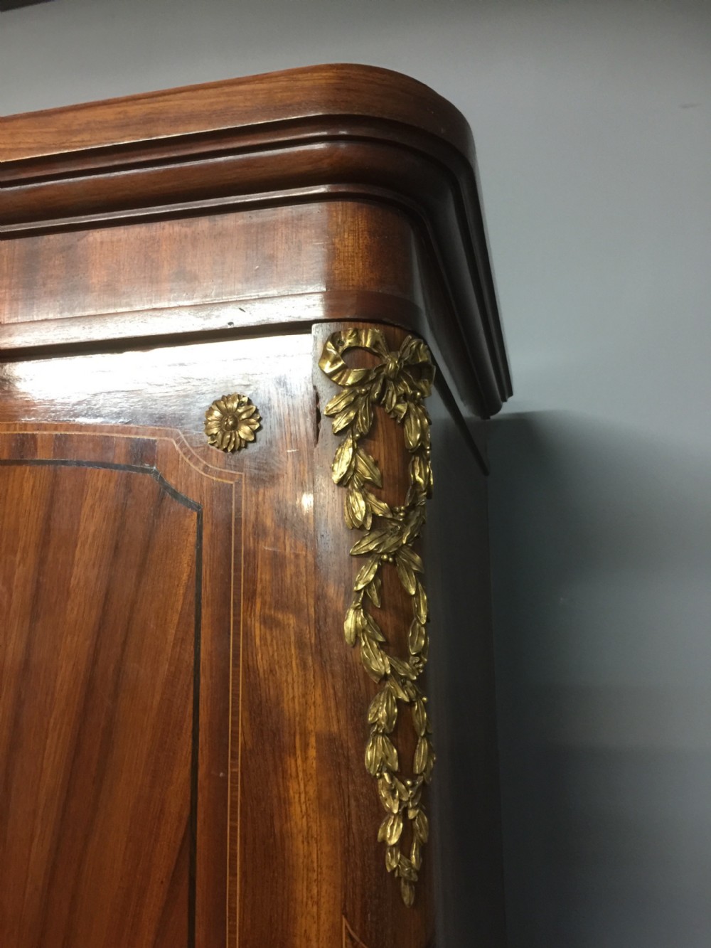 French inlaid ormolu mounted armoire.  View V