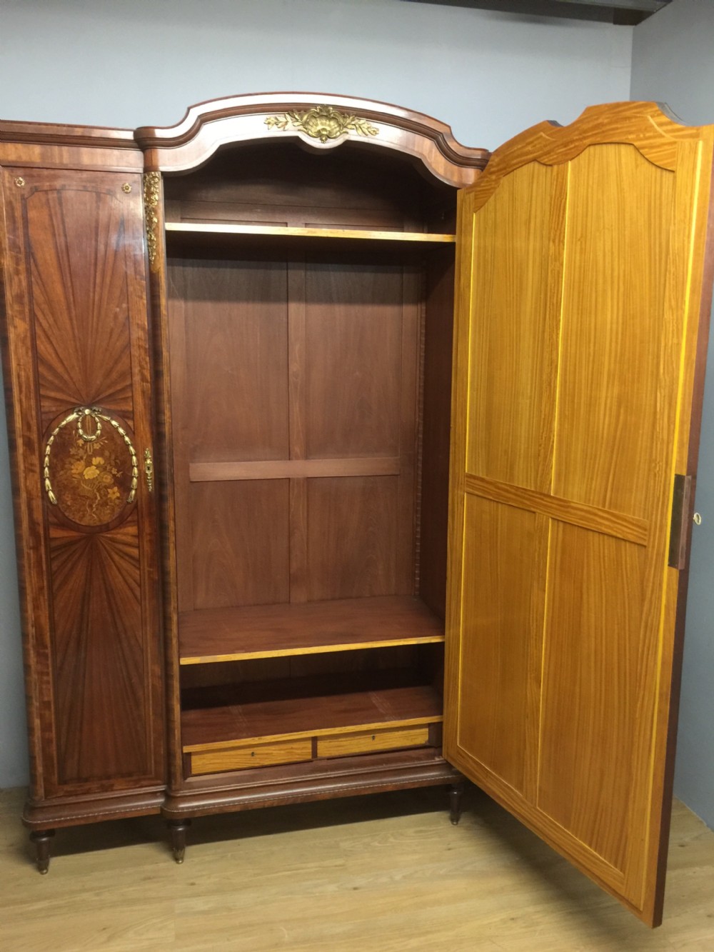 French inlaid ormolu mounted armoire.  View IX