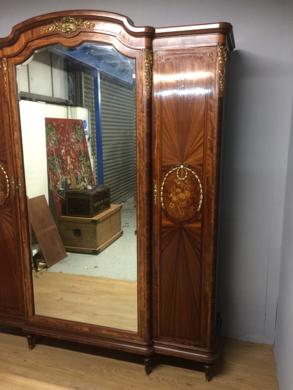 French inlaid ormolu mounted armoire.  View XI
