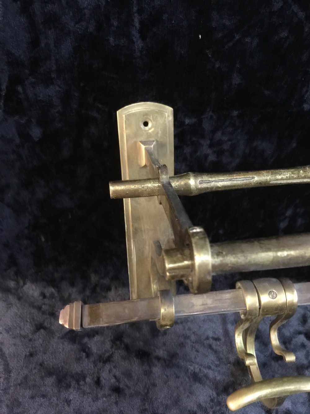 Edwardian brass portmanteau coat and hat rack  View XI