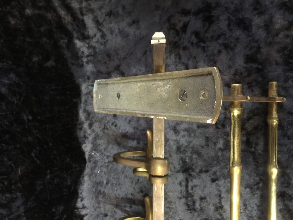 Edwardian brass portmanteau coat and hat rack  View XII