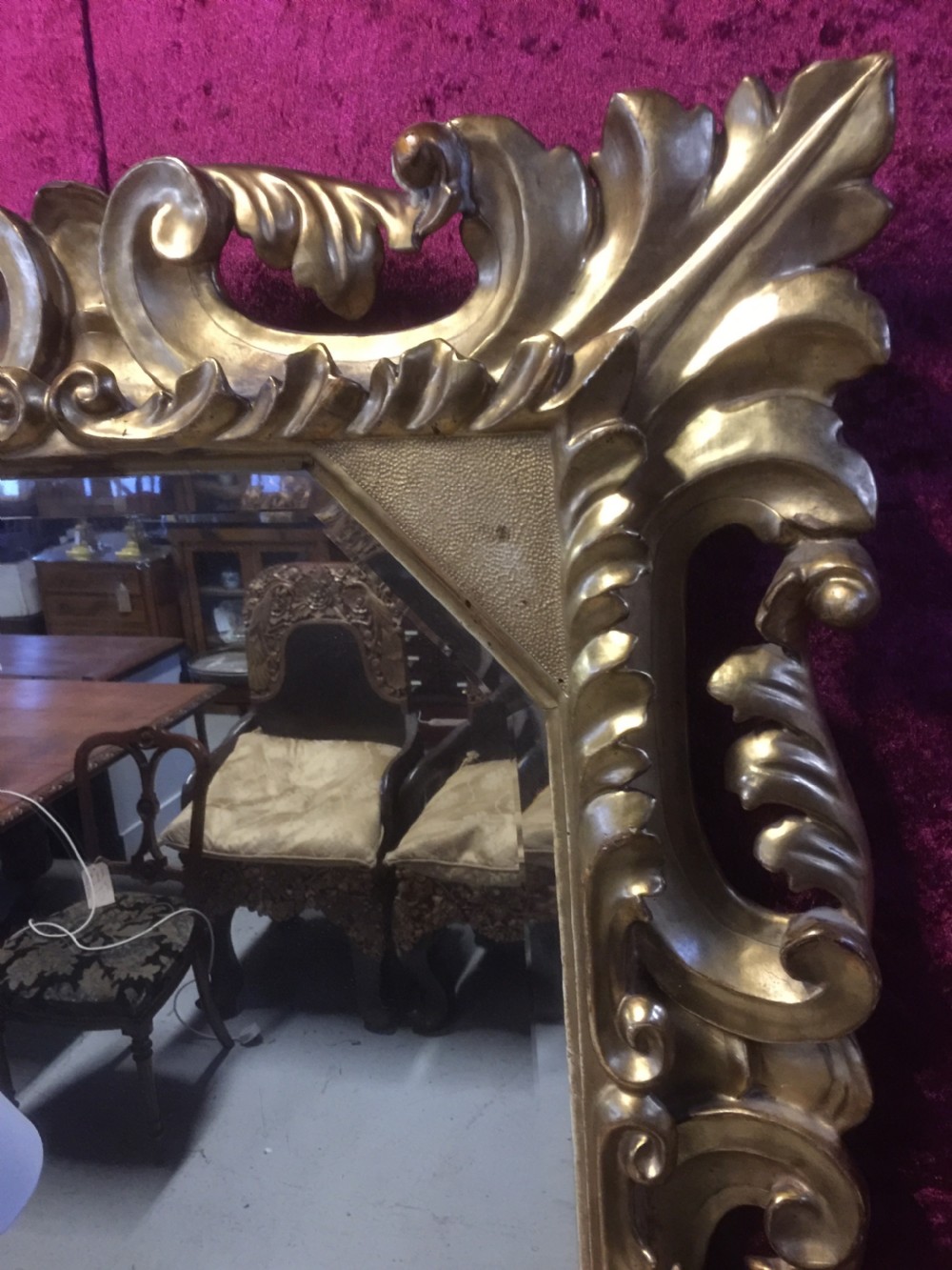Nineteenth century carved and gilded wood framed bevelled mirror  View III