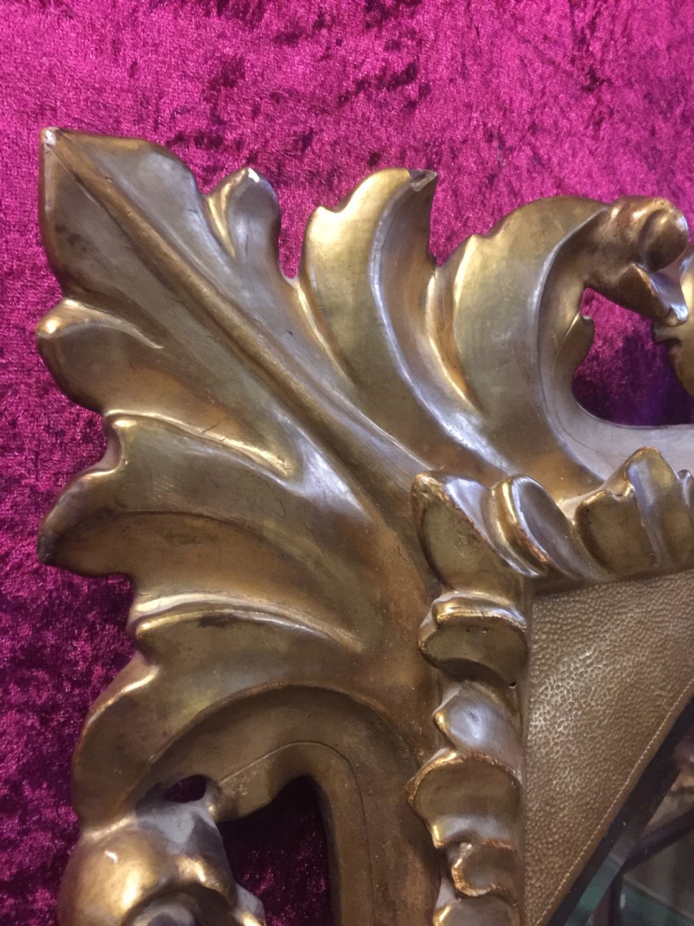 Nineteenth century carved and gilded wood framed bevelled mirror  View VII