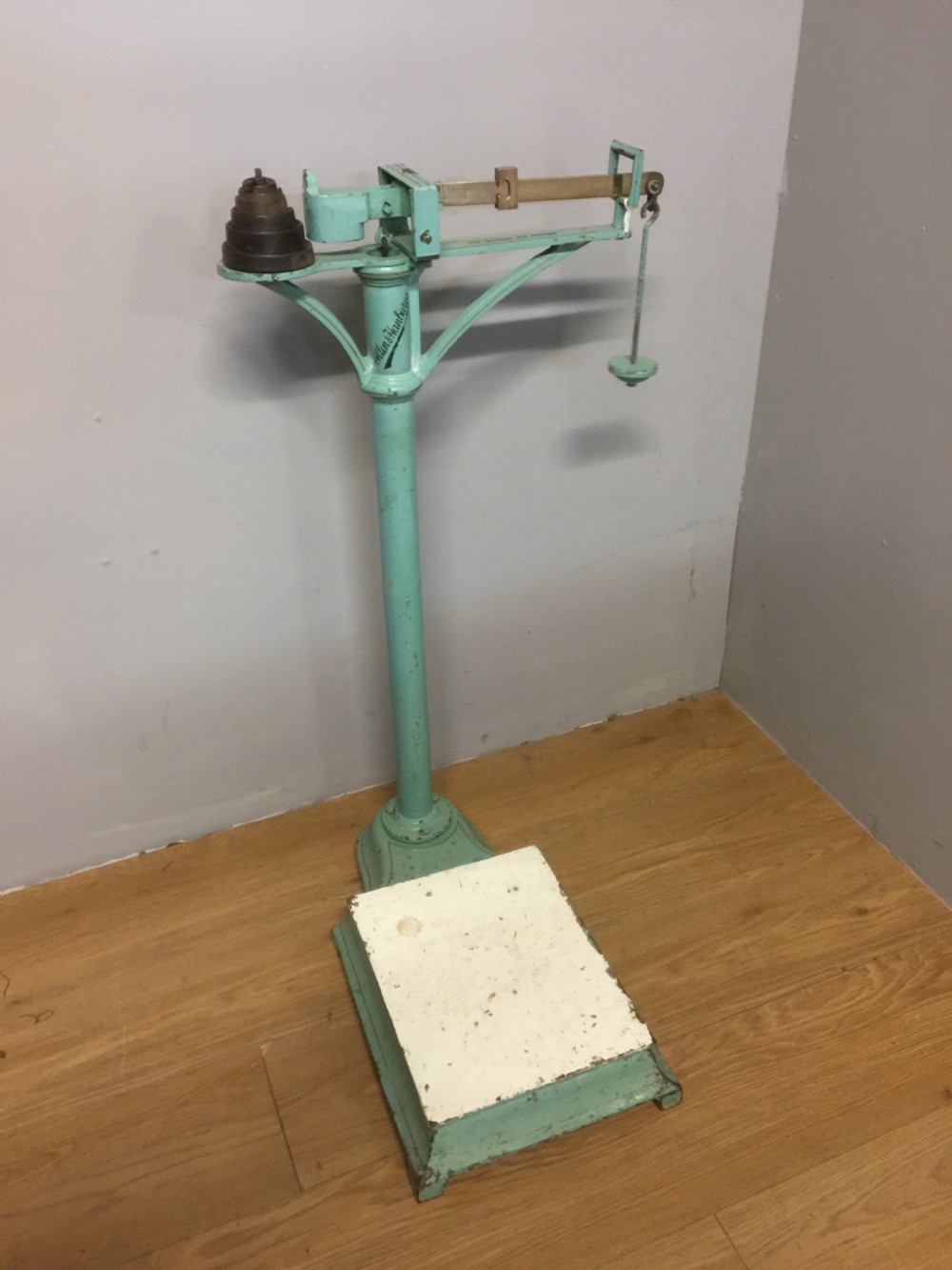 Stand on weighing scales by Allen and Hanbury circa 1910
