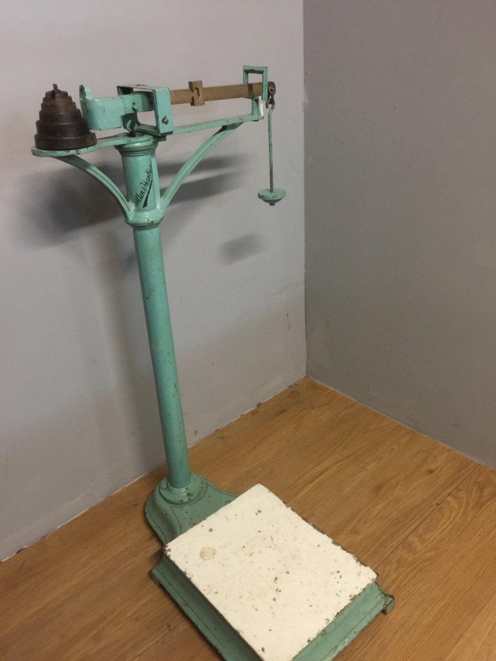 Stand on weighing scales by Allen and Hanbury circa 1910 View V
