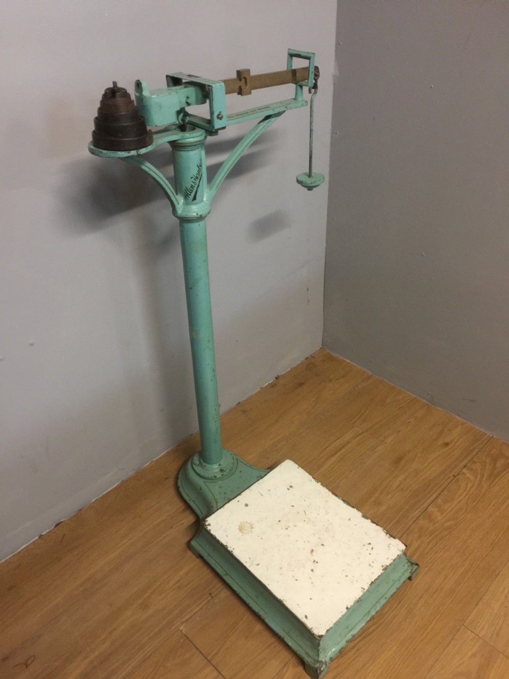Stand on weighing scales by Allen and Hanbury circa 1910 View VI